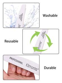 klimonla 5/10/25/50pcs Half Moon Shaped Professional Nail File With 80/80, 100/180 Grit Nail File Strips