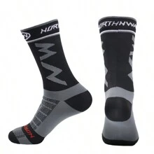 男士骑行袜，新款马拉松跑步运动袜，瑜伽袜，篮球袜，足球袜，网球袜 - 黑色 - 查看 1