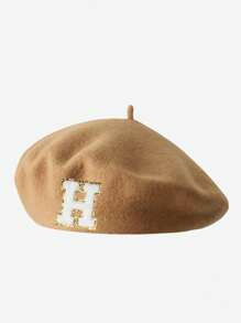 1pc Baby & Kids 26 Letters Knitted Beret Hat, Soft Warm Cute Fashionable Headwear For Toddler Boys Girls, Suitable For Infants And Young Children In Autumn And Winter