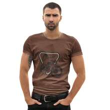 Áo thun nam in hình xe máy chất liệu cotton cao cấp thường ngày kiểu bạn trai, cực kỳ thoải mái, vải cao cấp - màu nâu - Xem 1