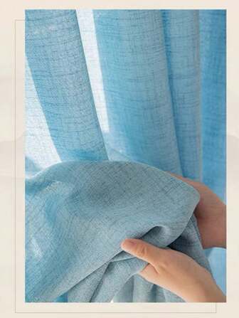 1pc Japanese Style Simple Elegant Faux Linen Curtain Sheer, Blackout Thermal Soft Window Curtain, Suitable For Living Room, Bedroom, Hotel