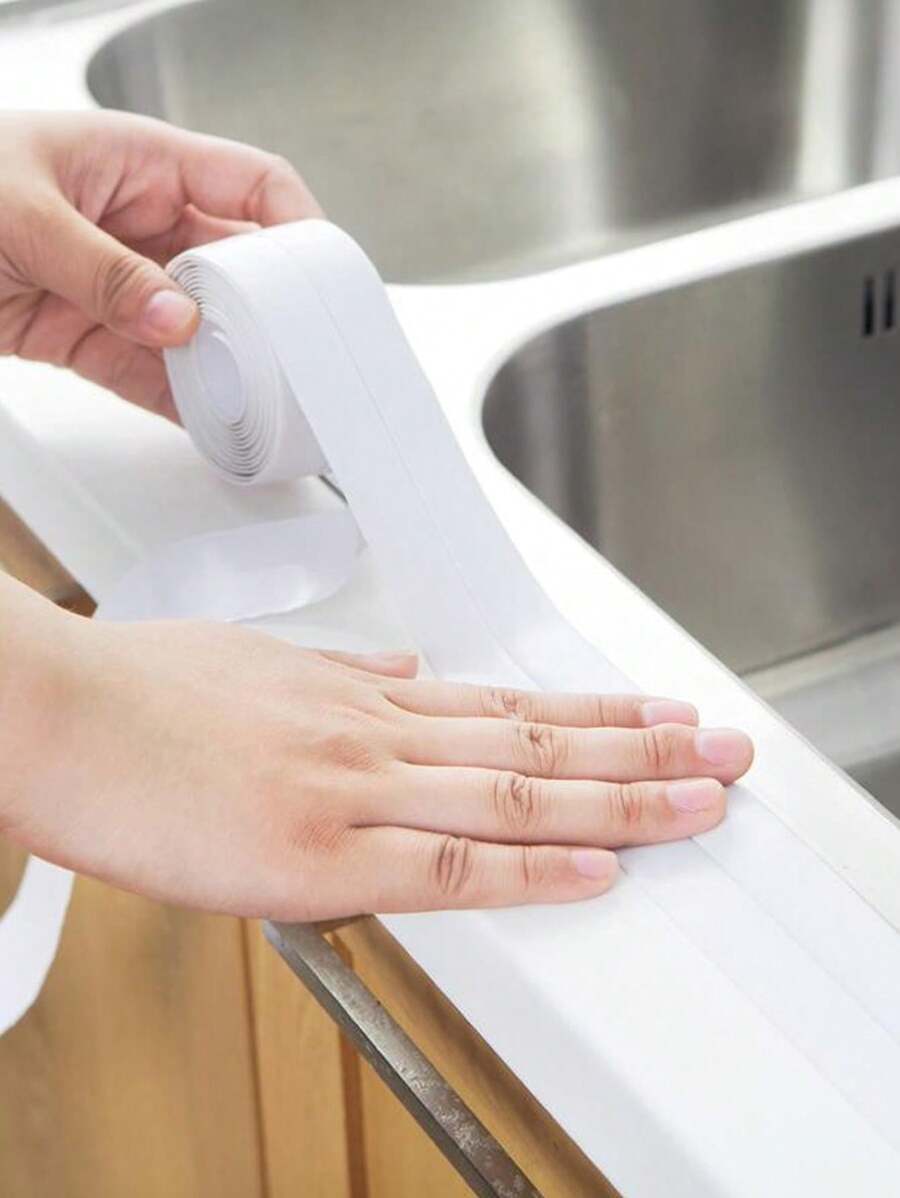 1pc Bath & Toilet Caulk Tape Sealant Strip, Self Adhesive Tub And Wall