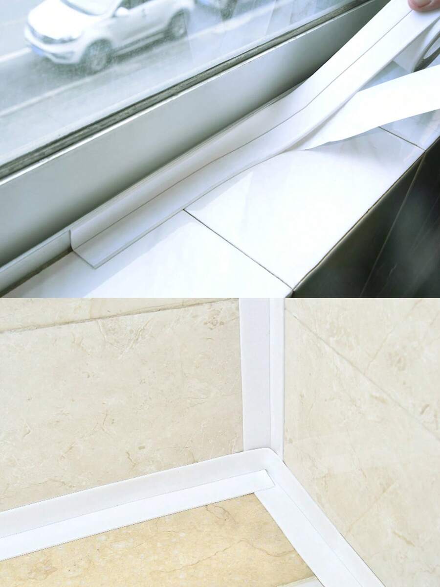 1pc Bath & Toilet Caulk Tape Sealant Strip, Self Adhesive Tub And Wall