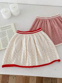 1 件女婴针织毛衣裙，休闲时尚舒适杏色，适合秋冬季