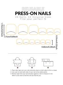 24 Pieces Of Short Square Press On Nails French Style 3D Gorgeous And Sweet Toenails, Paired With 1 Jelly Glue And 1 Nail File, Gorgeous Toenails, Suitable For Shopping, Travel, Vacation Parties, Birthdays, Etc