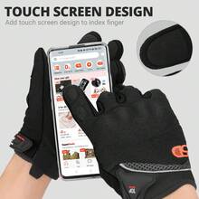 Găng tay xe máy Găng tay thoáng khí mùa hè Găng tay chống mài mòn Moto Găng tay xe máy chức năng cảm ứng Găng tay đua Motocross - màu đen - Xem 9