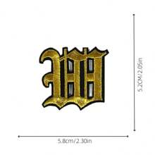 1 Pièce Optionnelle Alphabet Noir Edge Patch Brodé, Fer Sur/insignes, Vêtements Et Accessoires Décoration