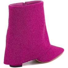 Botte De Cheville, Confectionnée En Strass - Hot Pink - View 4