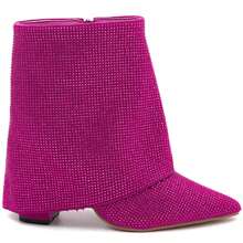 Botte De Cheville, Confectionnée En Strass - Hot Pink - View 2
