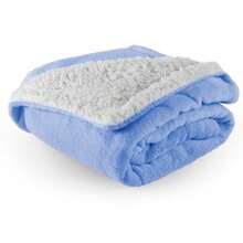 Baby Blanket Comforter Sherpa Sheepskin Blanket Double Sided Hypoallergenic New Arrival - Màu xanh Cadet - Xem 2