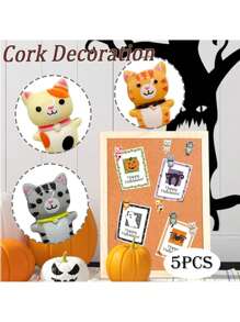 Finego 5/10/20/30/50 Pcs Cat Push Pins Animal Creative Thumbtacks Corkboard Pushpins For Photo Wall Home School Office Stationery Drawing Pins, Christmas Decoration - Multicolor - View 4