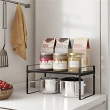 1 pieza Estantería de almacenamiento de cocina de panel de plástico ABS, estantería de gabinete de alta capacidad de carga, estantería minimalista, adecuada para cocina, sala de estar, dormitorio, estudio, utensilios de cocina, caja de almacenamiento, organizador, decoración de habitación, adecuada para cocina, restaurante, fiesta, campamento, reunión, regalo para amigos, regalo familiar