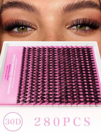 Voluminösa, böjda, naturliga och mjuka 30D individuella fransar, 8–16 mm, blandade 0,05 mm D, lätta, vattentäta minkhårslösögonfransar med enkel knut och 3D-effekt, lämpliga för lätt, tung och daglig smink, bärbara för dagligt bruk eller utflykter