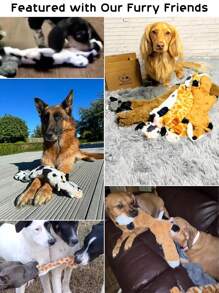 1pc Unfilled Squeaky Dog Toy, Durable Chew Toy With Squeaker, Suitable For Interactive Play And Tug Of War For Dogs Of All Sizes - Multicolor - View 8