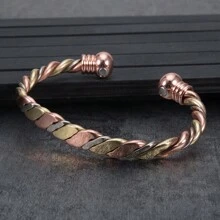 Twisted Pure Copper Magnetic Bracelet Handmade Braided Adjustable Health Energy Bangles Open Cuff Jewelry Women Resizable - Handmade Braided - View 12