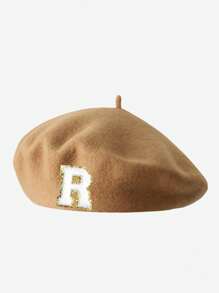 1pc Baby & Kids 26 Letters Knitted Beret Hat, Soft Warm Cute Fashionable Headwear For Toddler Boys Girls, Suitable For Infants And Young Children In Autumn And Winter