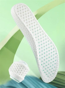 1 Par de plantillas de PU verde con función antibacteriana, de absorción de humedad, transpirabilidad, comodidad, amortiguación de impactos, alivio de la presión y masaje, adecuadas para zapatillas de running y de uso diario - Verde - Ver 4