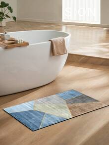 1 tấm thảm trải sàn họa tiết hình học, sợi polyester và đất diatomit hình chữ nhật, thảm chống trượt thấm nước đa chức năng, thích hợp cho phòng tắm, lối vào, phòng khách, nhà bếp, nhà vệ sinh, hành lang, bàn trang điểm, đầu giường, thảm trải sàn in họa tiết - Màu vàng - Xem 6