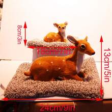 1 件逼真毛绒鹿靠垫汽车装饰饰品