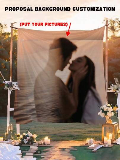 1pc Customized Photo Fleece Blanket, Thick Flannel Material, Can Be Used As Proposal Backdrop Or Wall Hanging, Great Gift For Friends And Family