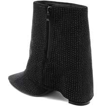Botte De Cheville, Confectionnée En Strass - Black - View 3