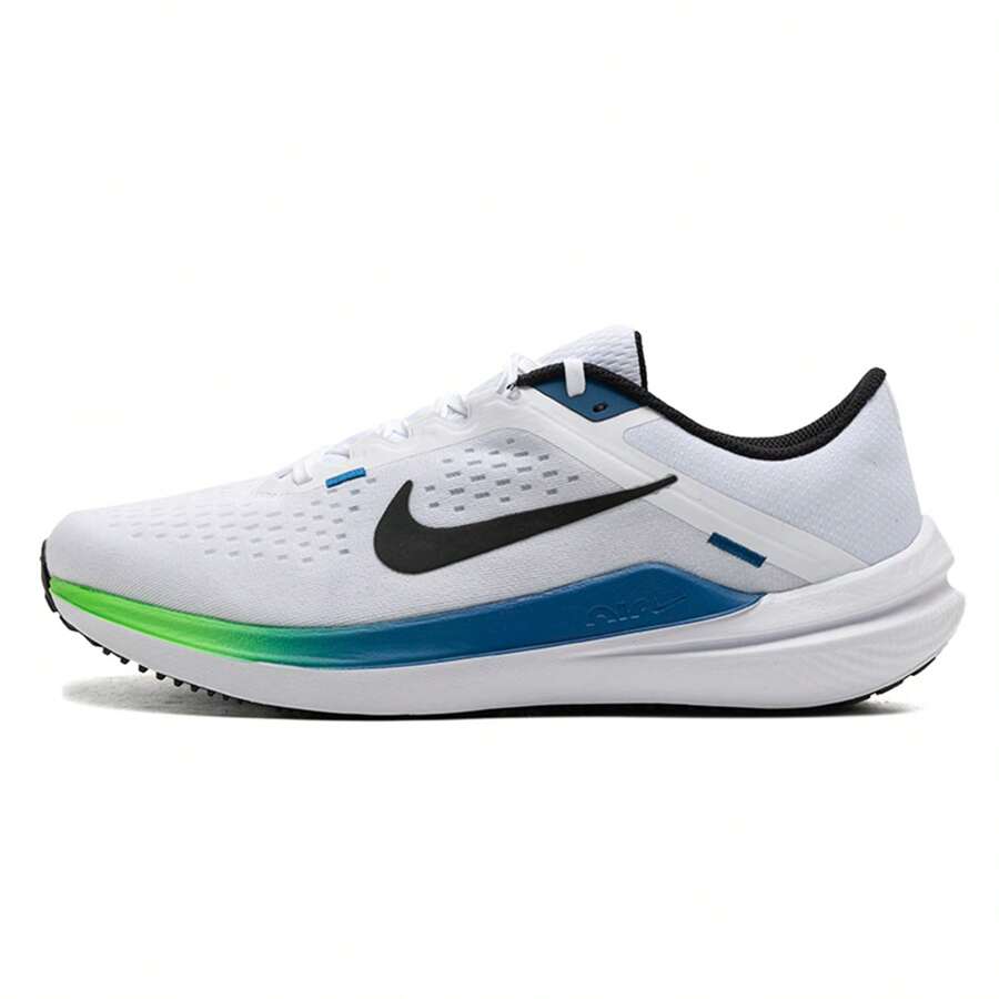 Nike 男子 Air Winflo 10 跑步鞋 运动休闲鞋 DV4022-103 - 白/黑/星星藍/衝擊綠/庭藍/淺銀灰 - 查看 1