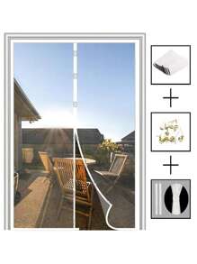 1pc Magnetic Screen Door, Mesh Curtain, Self-Sealing Thickened Hands-Free Partition, Blocks Insects And Flies, Enjoy Fresh Air, Pet Friendly Curtain, Suitable For Summer Kitchen, Living Room And Bedroom - Multicolor - View 3