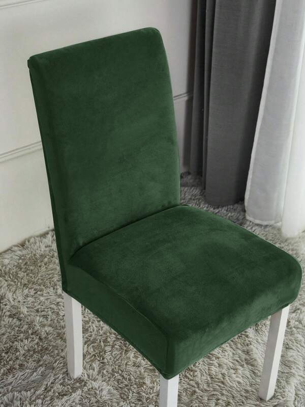 1PC,Silver Fox Fleece Elastic Dust-Proof Chair Cover For Home Use, Suitable For Living Rooms, Dining Rooms, Bedrooms And Hom