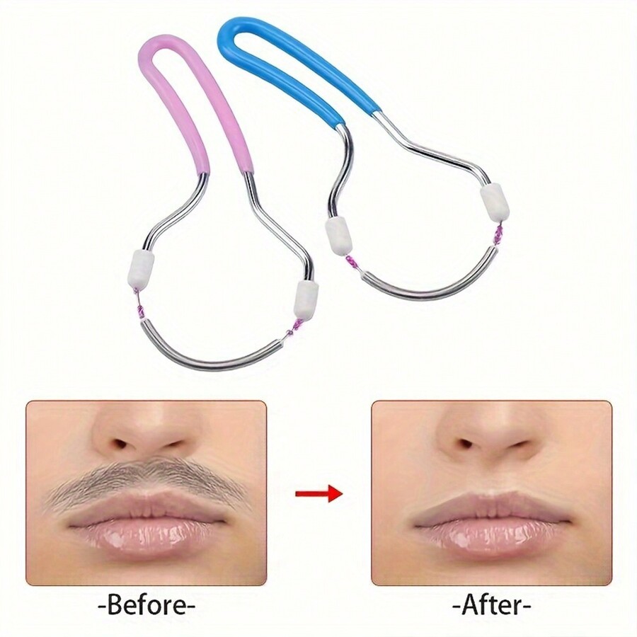2pcs Facial Hair Remover Spring For Women, Portable Stainless Steel