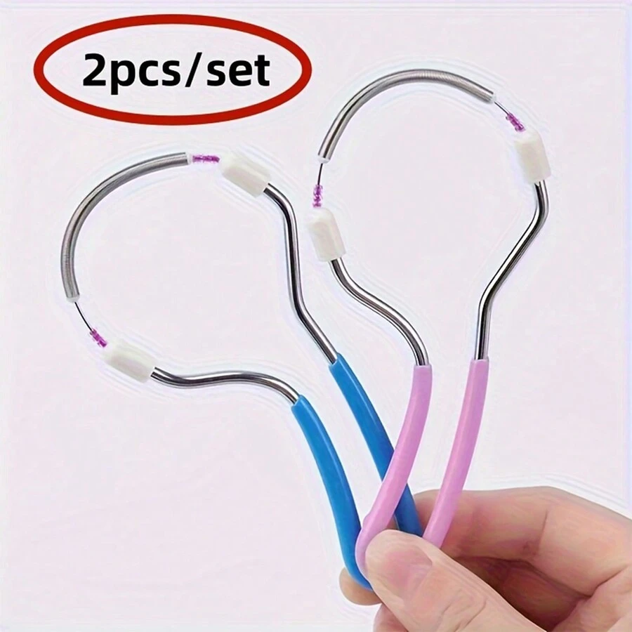 2pcs Facial Hair Remover Spring For Women, Portable Stainless Steel