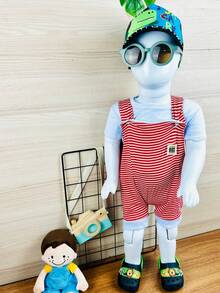Kit With 2 Baby Overalls Théo + Striped - 彩色 - 查看 3