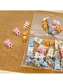 Finego 5/10/20/30/50 Pcs Cat Push Pins Animal Creative Thumbtacks Corkboard Pushpins For Photo Wall Home School Office Stationery Drawing Pins, Christmas Decoration - Multicolor - View 6