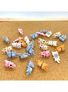 Finego 5/10/20/30/50 Pcs Cat Push Pins Animal Creative Thumbtacks Corkboard Pushpins For Photo Wall Home School Office Stationery Drawing Pins, Christmas Decoration - Multicolor - View 7
