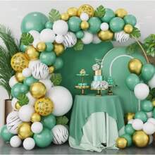 2M Round Hoop Balloon Arch Backdrop Flower Gold Display Stand Frame Wedding - Gold - View 4