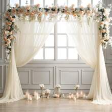 1 件/2 件纯色透明欧根纱面料，带有海洋图案，适合节日、婚礼、盛大开幕活动装饰 - 彩色 - 查看 10