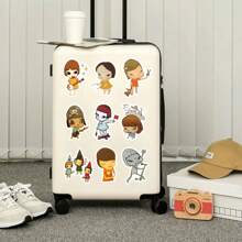 62 件/包奈良美智可爱卡通涂鸦贴纸，日本艺术美学标签，适用于乐器、剪贴簿、信封、万圣节/圣诞节礼物、青少年派对、奖励、激励 - 彩色 - 查看 8