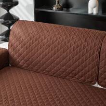 1 pieza Funda de sofá a cuadros de unicolor, protector anti-salpicaduras y anti-deslizamiento para mascotas, funda de sofá, protector de muebles, para dormitorio, oficina, sala de estar, decoración del hogar (se vende individualmente, los reposabrazos y el respaldo se deben comprar por separado)