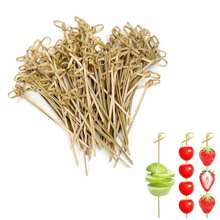 50Pcs/150Pcs/250Pcs Appetizer & Bamboo Skewers, 6-Inch Fancy Toothpicks, 4.7-Inch Fruit Skewers, Hamburger & Salmon Tasting Bamboo Picks, Handmade Sticks, Appetizer Sticks, Long Decorative Toothpicks For Parties, Food & Beverage Fancy Bamboo Skewers, Party, Birthday Decoration, For Outdoor, Camping - Olive Green - View 1