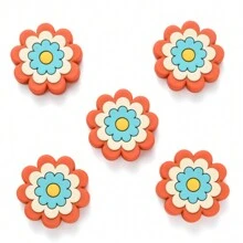 5 PEÇAS Contas de Flor de Silicone Coloridas para Fazer Joias, Acessórios de Colar e Artesanato DIY, para Presentes Feitos à Mão e Criações