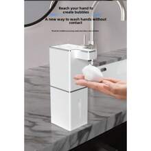 Nuevo dispensador de jabón líquido automático, negro - Adecuado para cocina, baño, hotel y lugar público, capacidad de 380ml, montaje en pared y encimera, sensor de movimiento, decoración del hogar y del baño, decoración de otoño, regreso a la escuela - P7 negro-goteo - Ver 5
