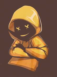 New Autumn Spring Men Jacket Fashionable Retro Cartoon Pattern Zipper Pocket Casual Sports Coat - Coffee Brown - View 4