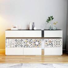 16pcs/Set Floral Pattern Peel And Stick Wallpaper, Self-Adhesive PVC Tile Stickers, Suitable For Home Furniture Renovation And Decoration, Kitchen, Living Room, Bathroom Wall And Floor DIY - Multicolor - View 9