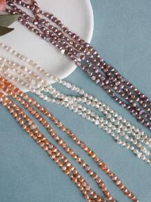 1 cuerda de aproximadamente 50 perlas de agua dulce cultivadas barrocas irregulares de 4-5 mm, de 20 cm/7,87 pulgadas de largo, con los lados perforados de manera natural, para hacer collares, pulseras y joyería DIY