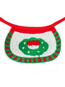2pcs/Set Christmas Pet Hat & Bib Set, Cat Clothes & Dog Bibs For Winter, Fits 8-15 Lbs Pets