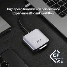 Lexar CFexpress Type B CFE Card Reader High Speed Type-C Interface 8K 10Gbps USB3.2 Gen2 Phone Reader Memory Card Readers - Grey - View 5