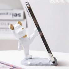 1PC Cute Bear Phone Stand For Desktop Decoration Kawaii Phone Stand Universal Desktop Phone Stand, Best Friends Couple Gifts For All Mobile Smartphone Tablets.Suitable For Desk, Bedside, Living Room, Study, Bedroom, Gift.(4 Style Available)