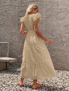 Long Cropped Dress Leise Maga Princess With Lining - Albaricoque - Ver 5