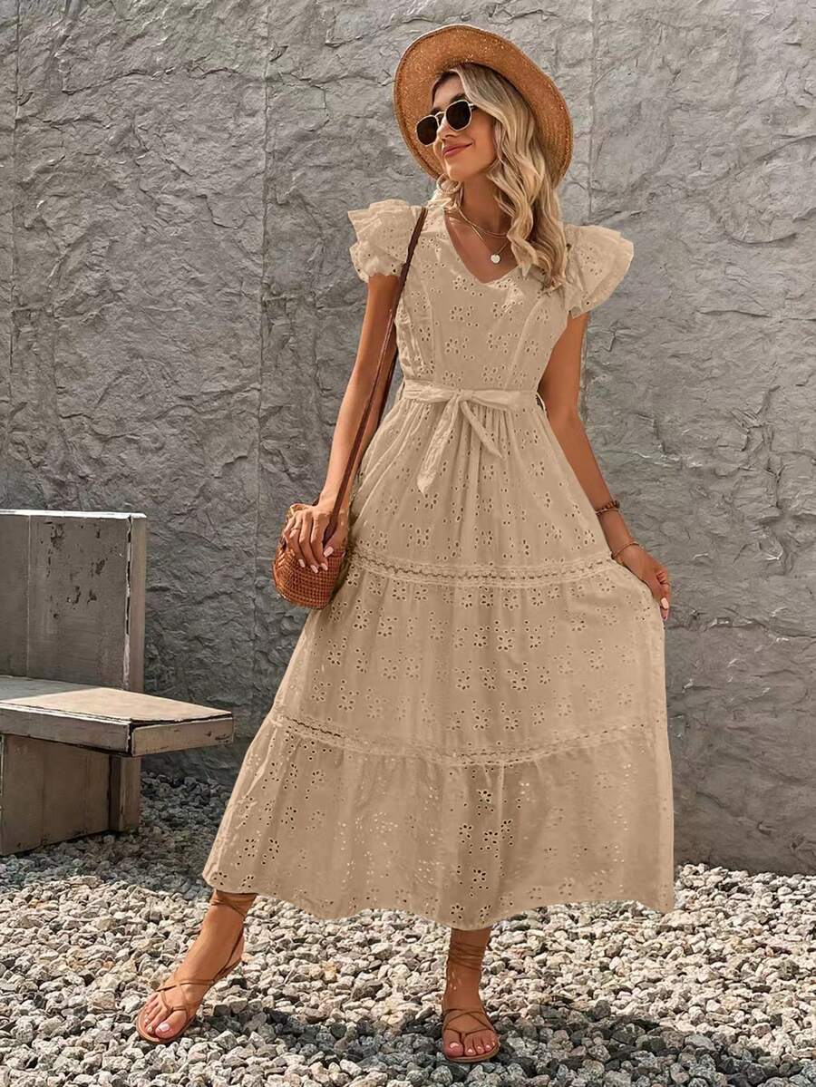 Long Cropped Dress Leise Maga Princess With Lining - Albaricoque - Ver 1
