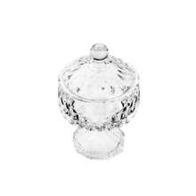 Lead Crystal Decorative Bomboniere Pot With Stand 14x23cm - 無色 - 查看 3