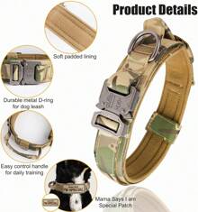 Tactical Dog Harness And Leash And Collar And 12pcs Patches For Medium And Large Dog Breeds, Adjustable Military No Pull Dog Vest Set - camouflage - View 8
